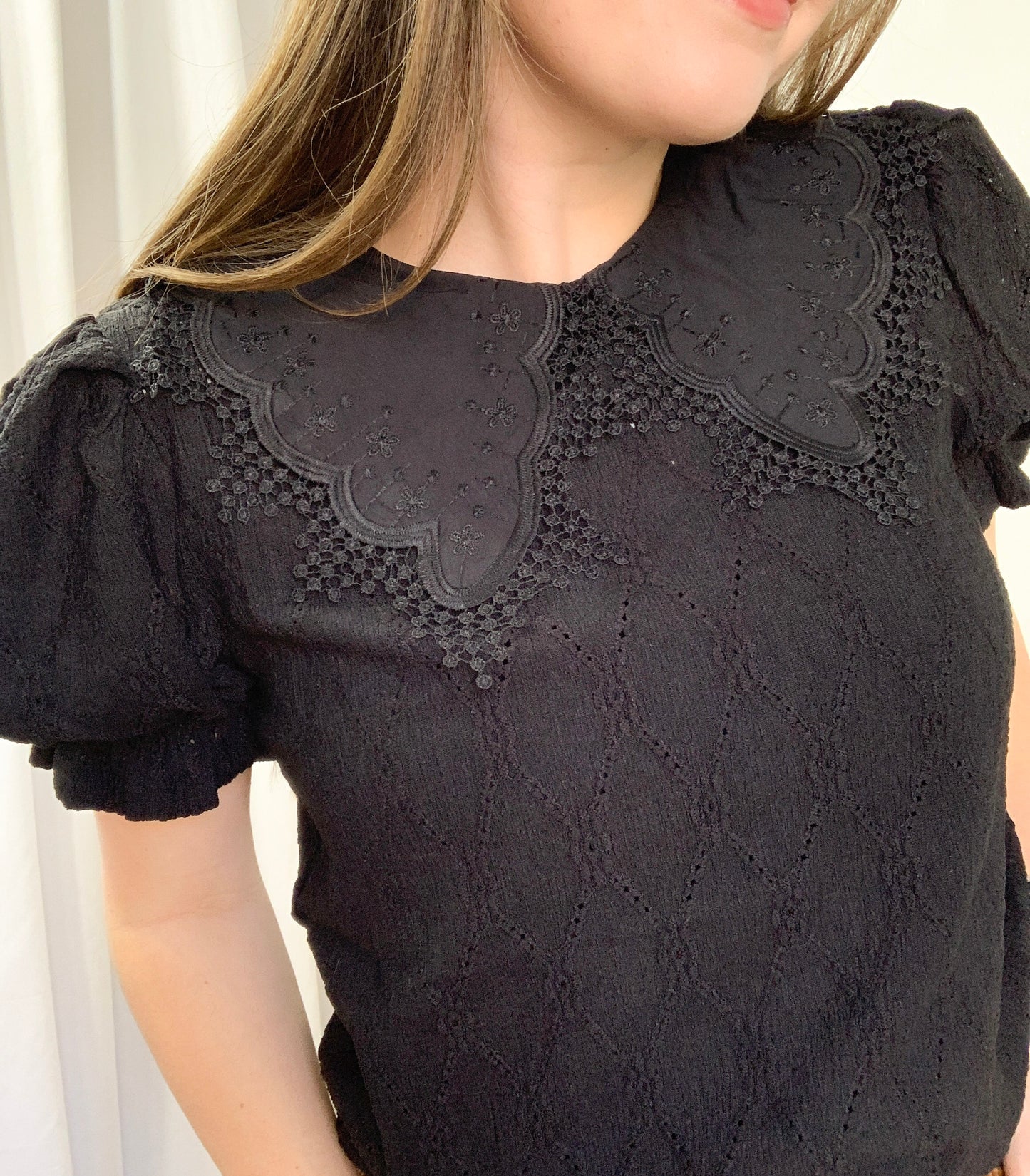 Lace Collar Top