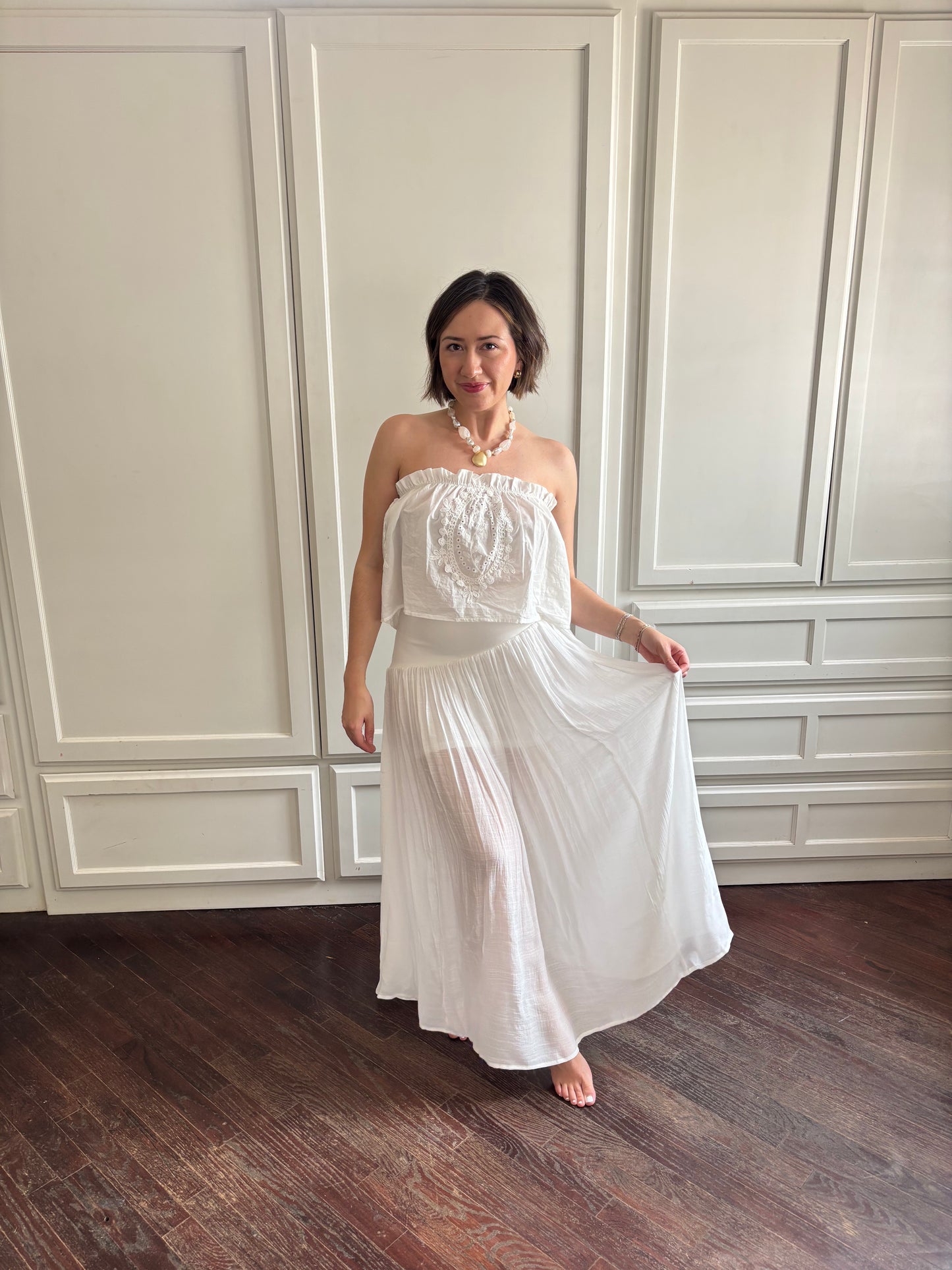 Summer In White Skirt