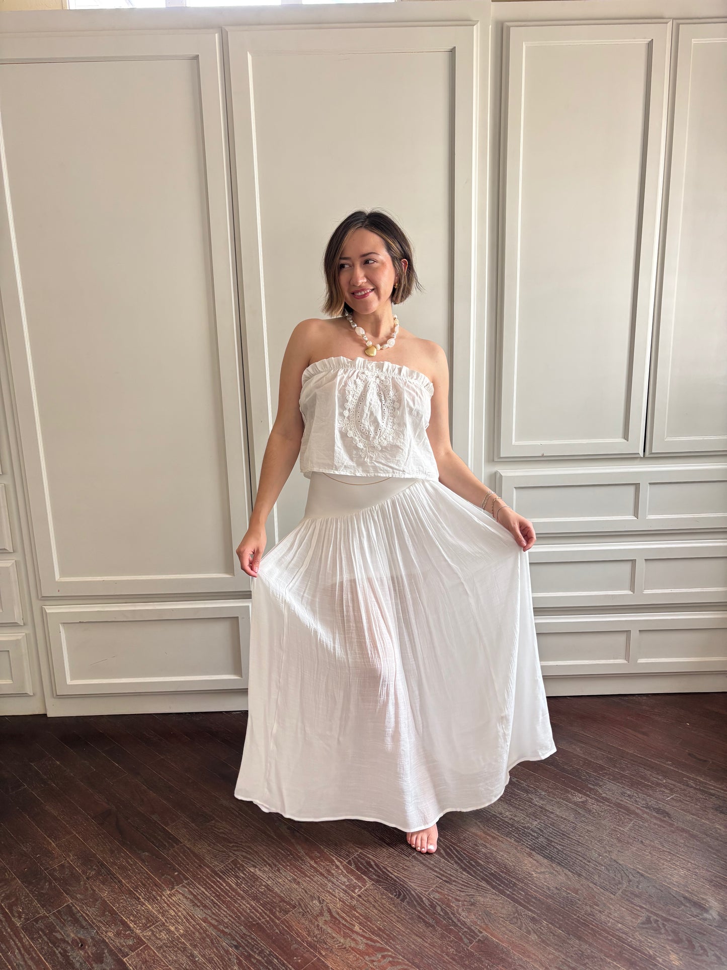 Summer In White Skirt