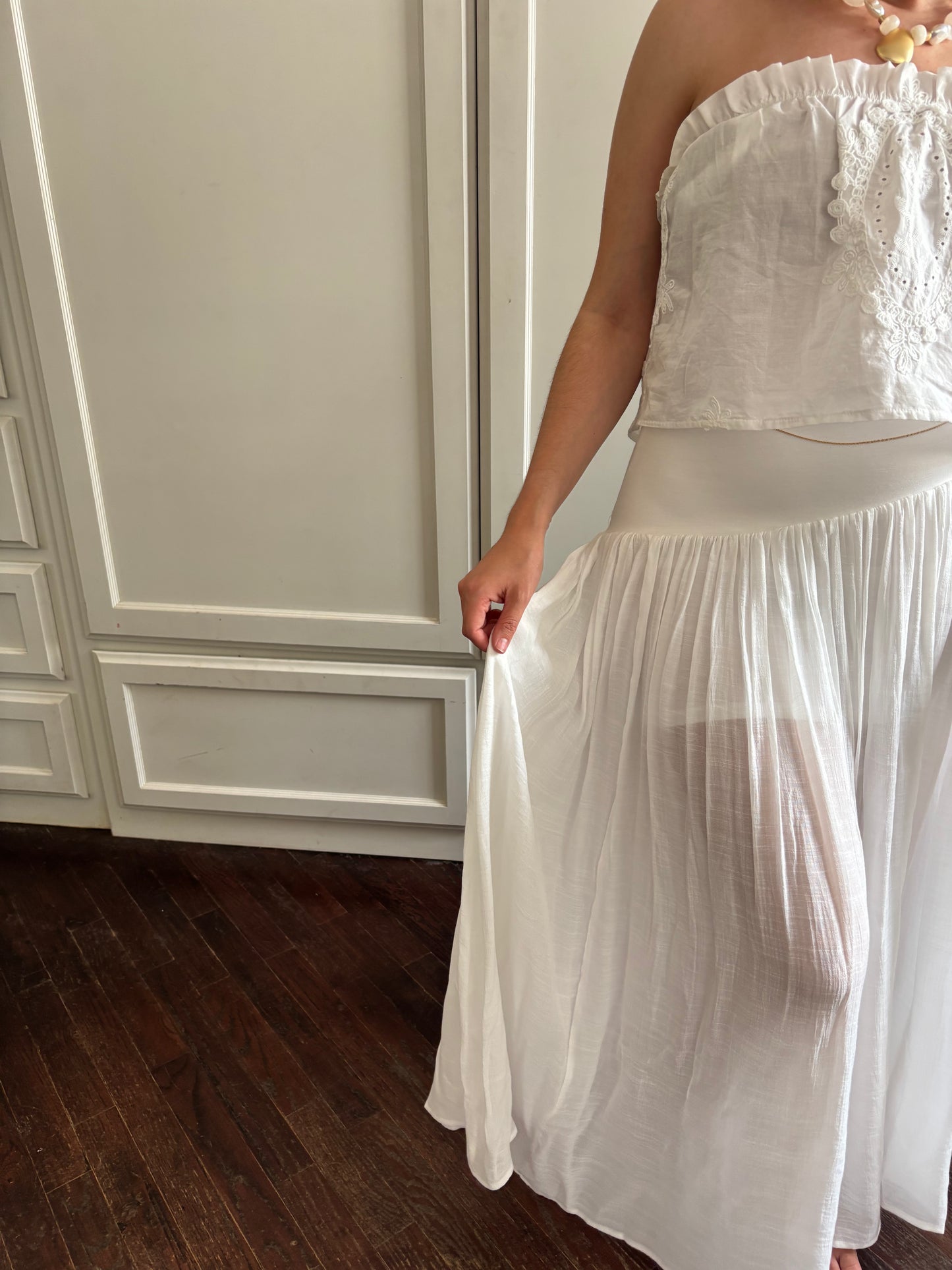 Summer In White Skirt