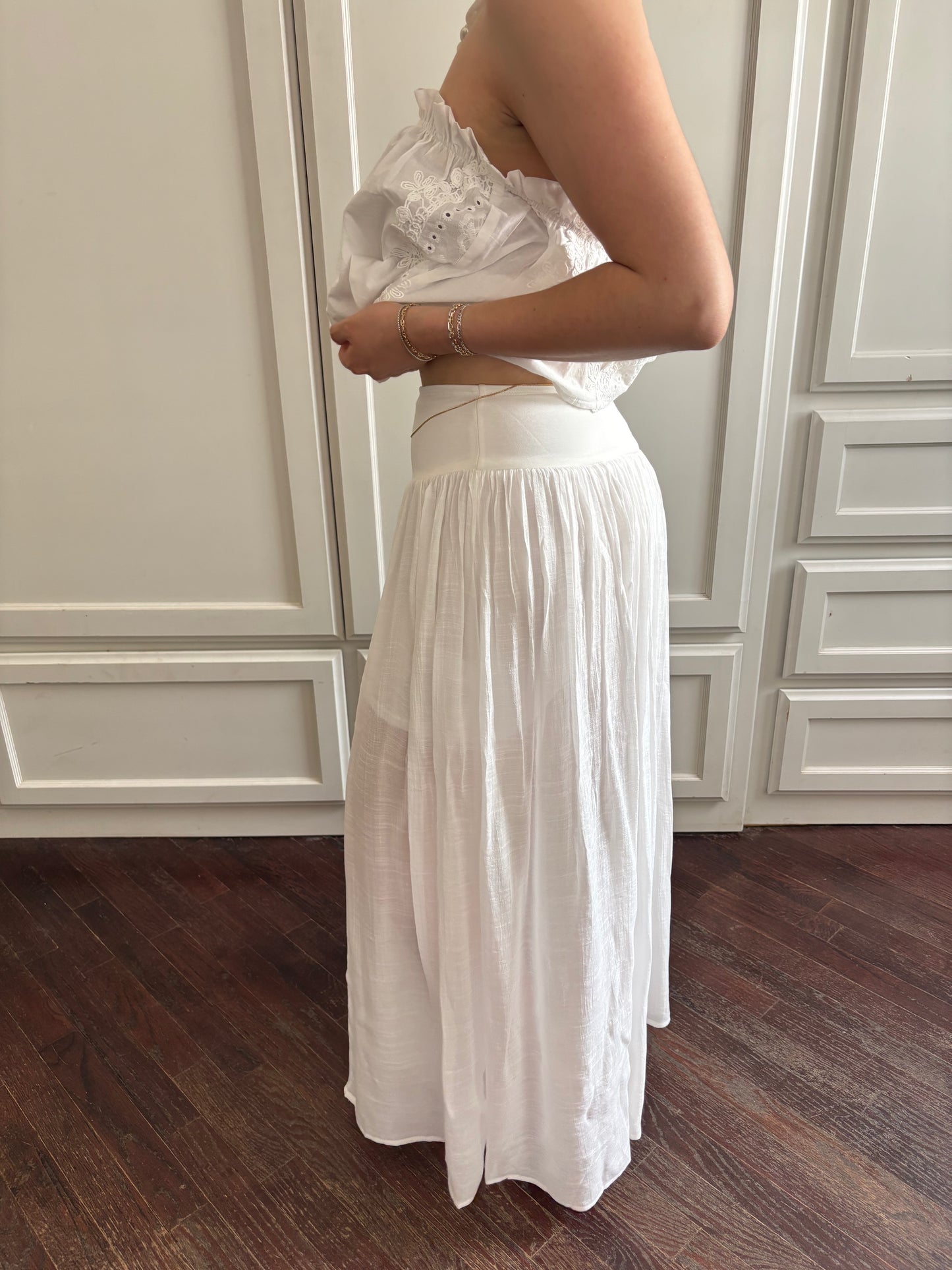 Summer In White Skirt