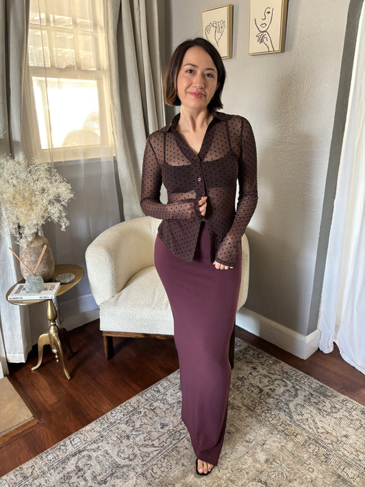 Midnight Dot Mesh Top