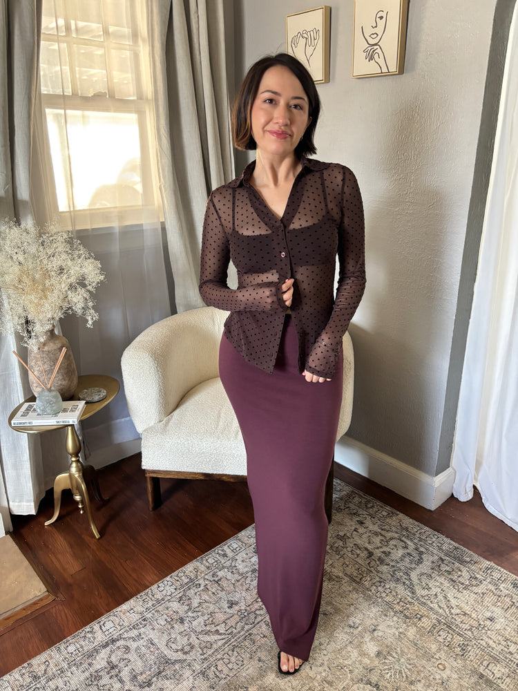 Midnight Dot Mesh Top