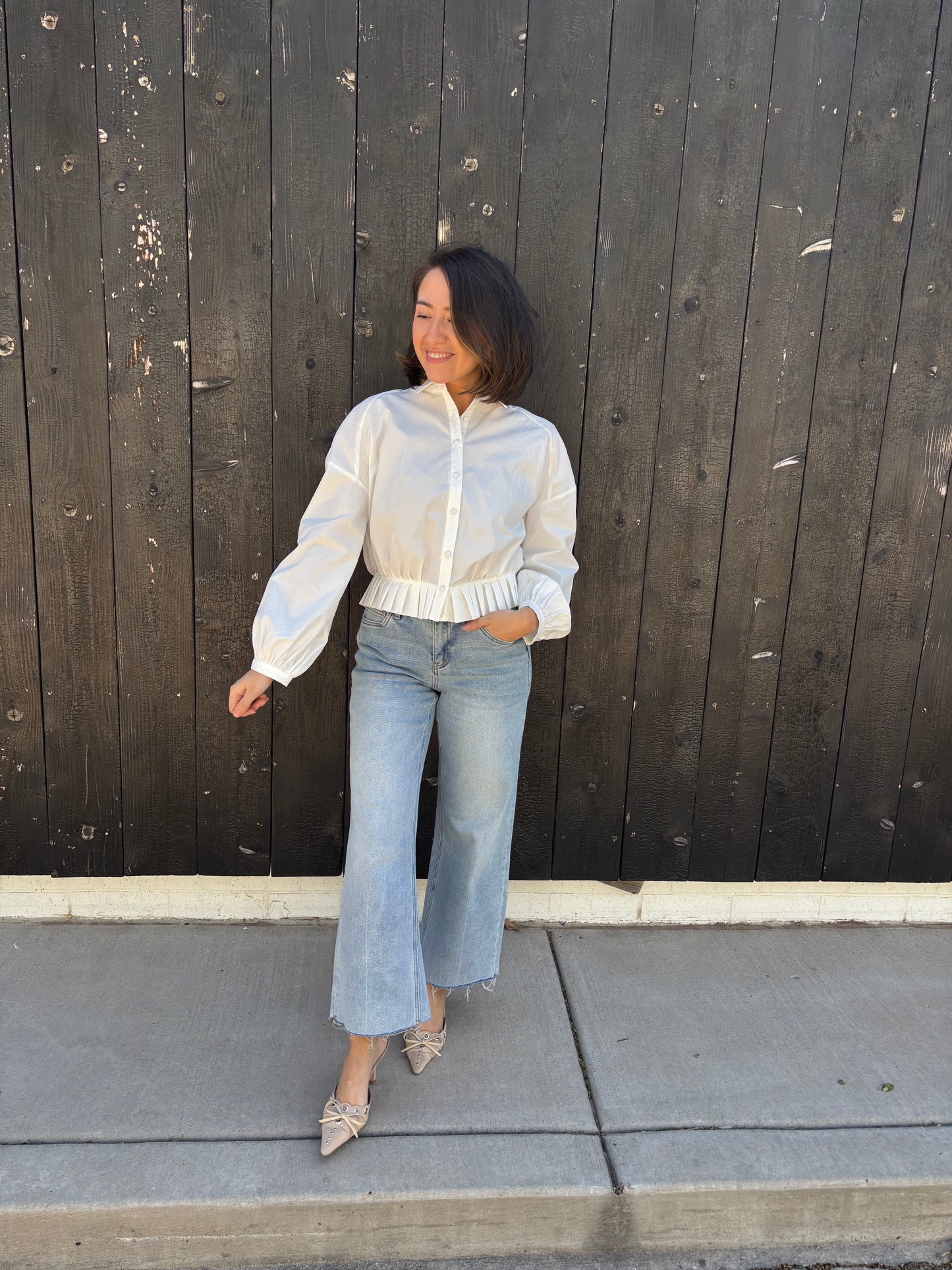 Buttoned & Blushing Top