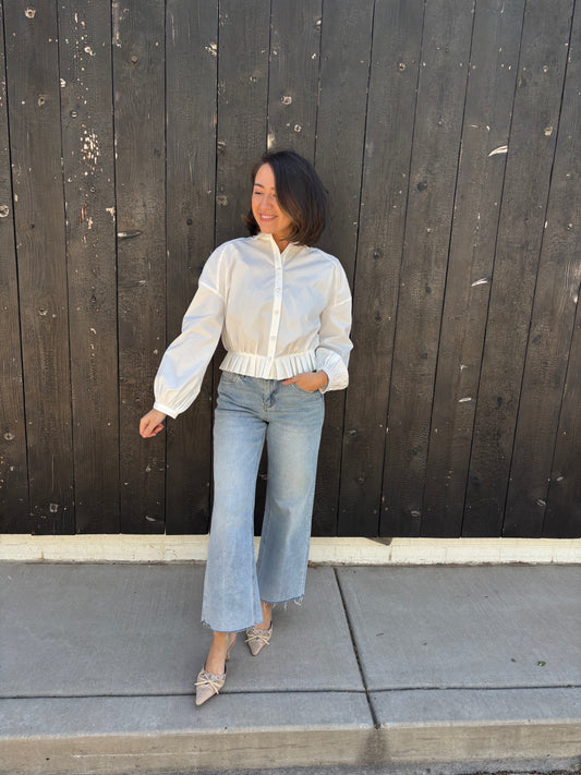 Buttoned & Blushing Top