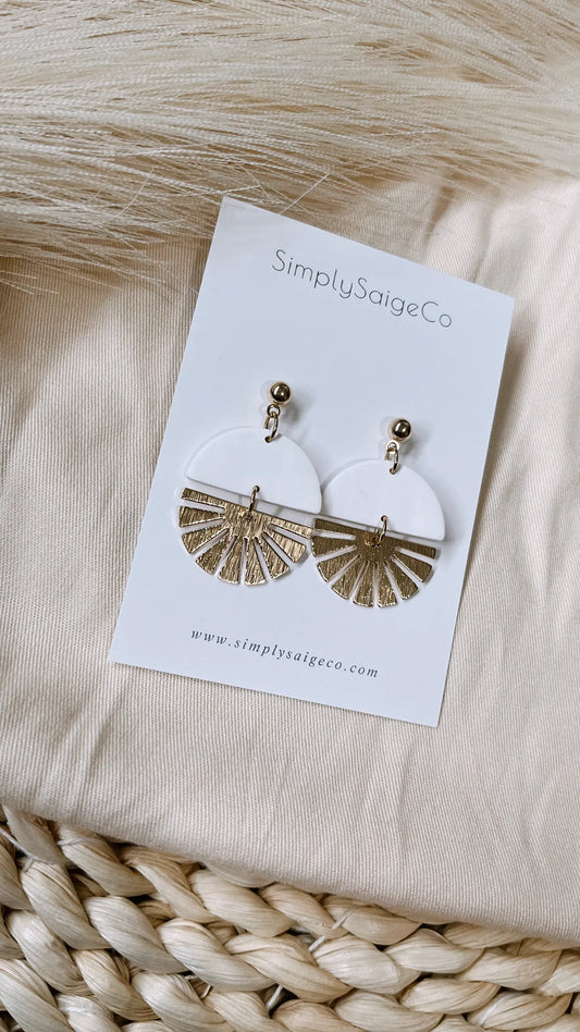 Half Circle Gold Sun Dangles