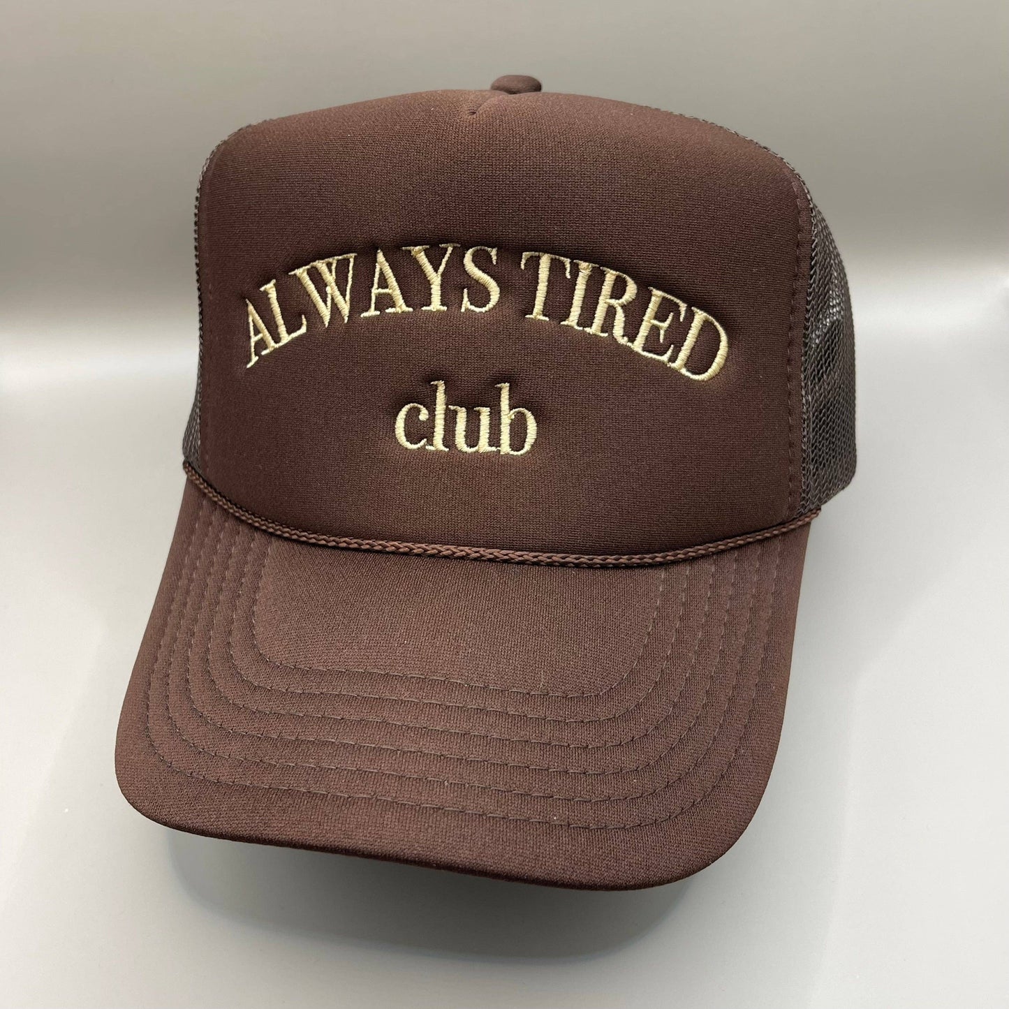 Always Tired Trucker Hat | Brown